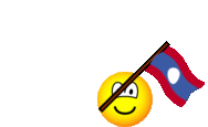 Laos flag waving emoticon animated