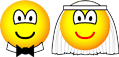 Married emoticon bride and groom 