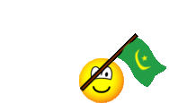 Mauritania flag waving emoticon animated