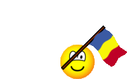 Romania flag waving emoticon animated