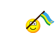Rwanda flag waving emoticon animated