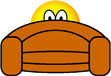 Scared emoticon Hiding behind couch 