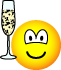 Toasting emoticon Raised champagne glass 