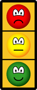 Traffic light emoticon happy - neutral - sad 