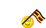 Uganda flag waving emoticon animated