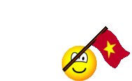 Vietnam flag waving emoticon animated