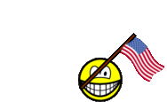 Baker Island flag waving smile animated