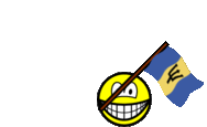 Barbados flag waving smile animated