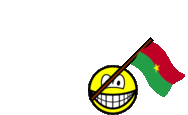 Burkina Faso flag waving smile animated
