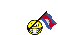 Cambodia flag waving smile animated