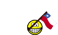 Chile flag waving smile animated