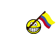 Colombia flag waving smile animated