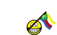 Comoros flag waving smile animated