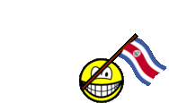 Costa Rica flag waving smile animated