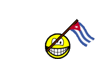 Cuba flag waving smile animated