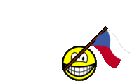 Czech Republic flag waving smile animated