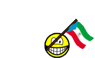 Equatorial Guinea flag waving smile animated