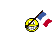 France flag waving smile animated