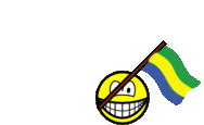 Gabon flag waving smile animated
