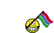 Gambia, The flag waving smile animated
