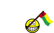 Guinea-Bissau flag waving smile animated