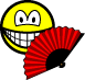 Hand fan smile  