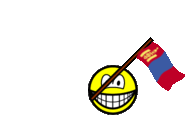 Mongolia flag waving smile animated