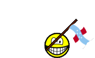 Netherlands Antilles flag waving smile animated