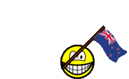 New Zealand flag waving smile animated