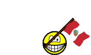 Peru flag waving smile animated