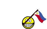 Philippines flag waving smile animated