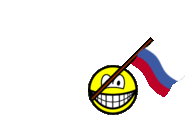 Russia flag waving smile animated