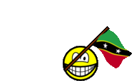 Saint Kitts and Nevis flag waving smile animated