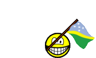 Solomon Islands flag waving smile animated