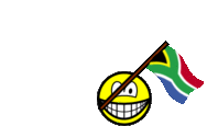 South Africa flag waving smile animated