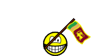 Sri Lanka flag waving smile animated