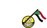 Sudan flag waving smile animated