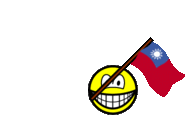 Taiwan flag waving smile animated