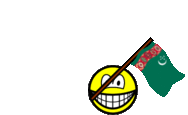 Turkmenistan flag waving smile animated