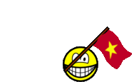 Vietnam flag waving smile animated