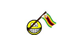 Zimbabwe flag waving smile animated