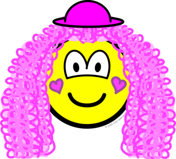 Curly pink hair clown buddy icon
