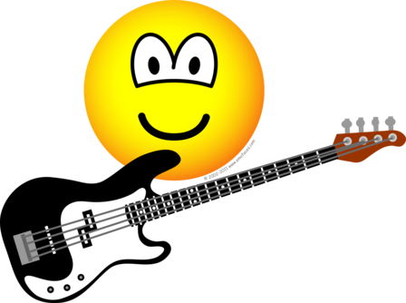 Bass playing emoticon