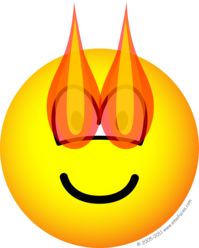 Flaming eyes emoticon
