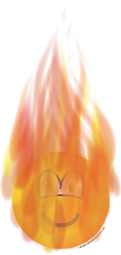 Emoticon on fire