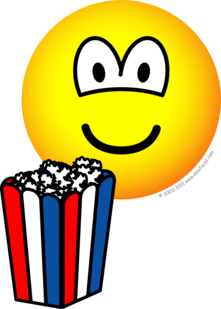 Popcorn eating emoticon