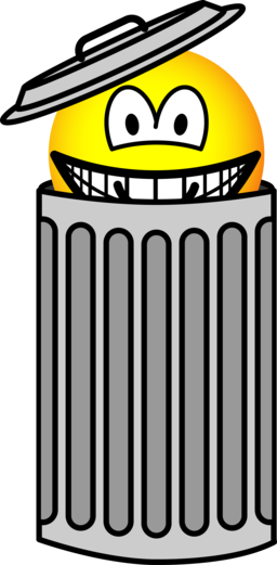 Trash can emoticon