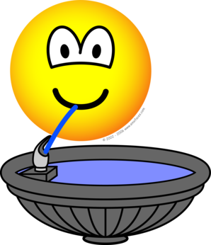 water fountain emoticon drinking