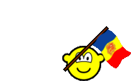 Andorra flag waving buddy icon animated