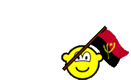 Angola flag waving buddy icon animated